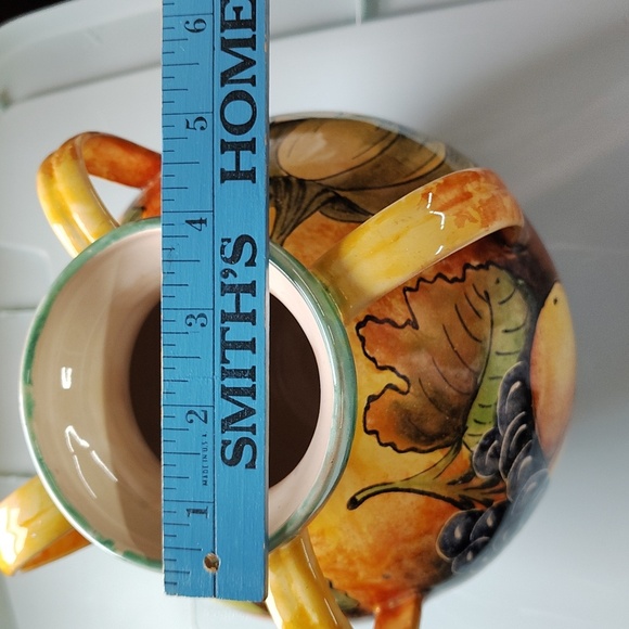 Majolica Santa Rosa 4 handle vase  guanajuato vase fruit Mexico art pottery - Picture 11 of 11